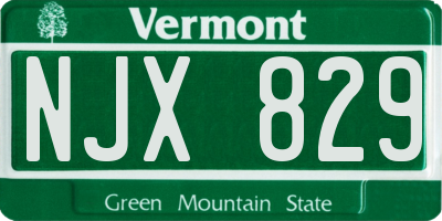 VT license plate NJX829
