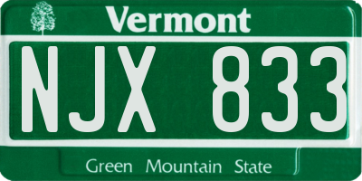 VT license plate NJX833