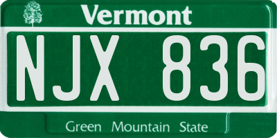 VT license plate NJX836