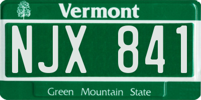 VT license plate NJX841