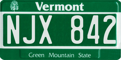 VT license plate NJX842