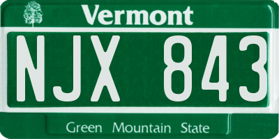 VT license plate NJX843