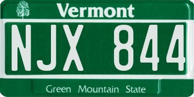 VT license plate NJX844