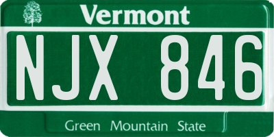 VT license plate NJX846