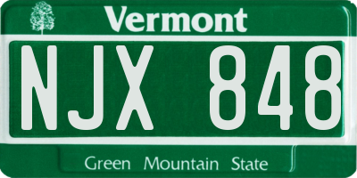 VT license plate NJX848