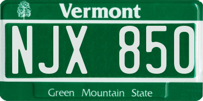 VT license plate NJX850