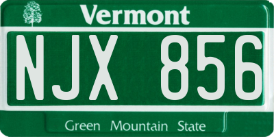 VT license plate NJX856