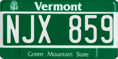 VT license plate NJX859