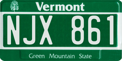 VT license plate NJX861