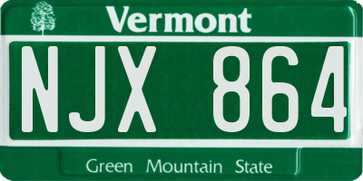 VT license plate NJX864