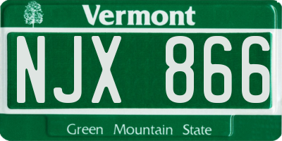 VT license plate NJX866