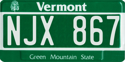 VT license plate NJX867