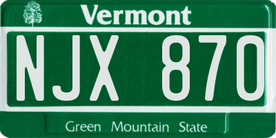 VT license plate NJX870