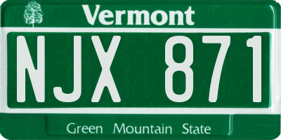 VT license plate NJX871