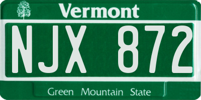 VT license plate NJX872