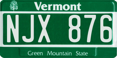 VT license plate NJX876