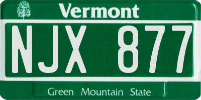 VT license plate NJX877