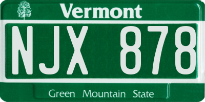 VT license plate NJX878