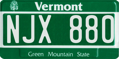 VT license plate NJX880