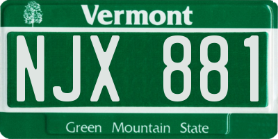 VT license plate NJX881