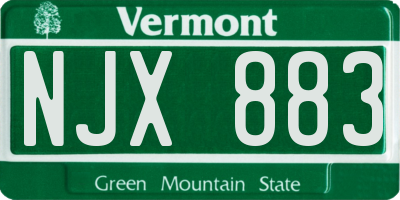 VT license plate NJX883