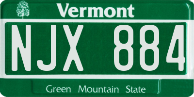 VT license plate NJX884