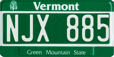 VT license plate NJX885