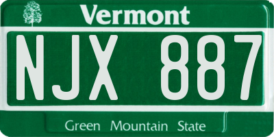 VT license plate NJX887