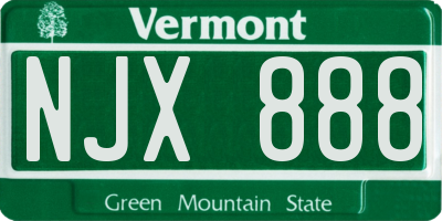 VT license plate NJX888