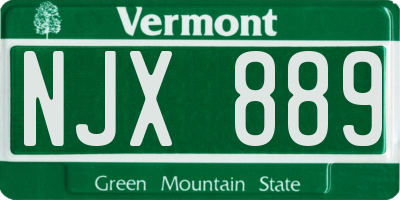 VT license plate NJX889