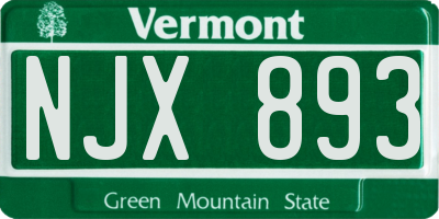 VT license plate NJX893
