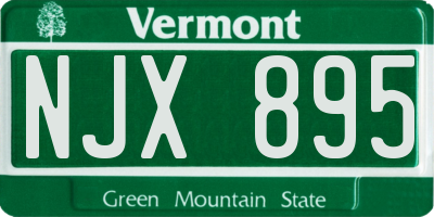 VT license plate NJX895