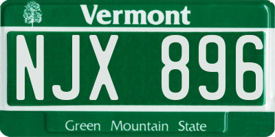 VT license plate NJX896