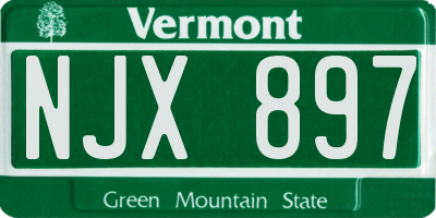 VT license plate NJX897