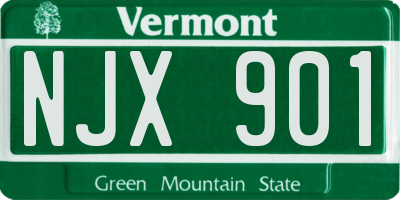 VT license plate NJX901