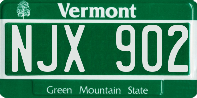 VT license plate NJX902