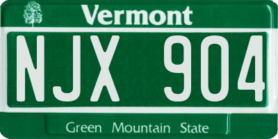 VT license plate NJX904