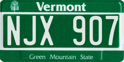 VT license plate NJX907