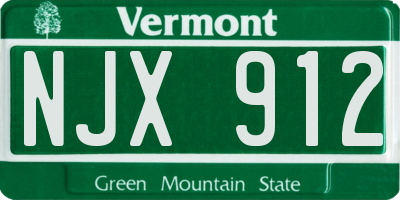 VT license plate NJX912
