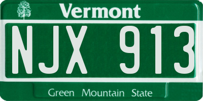 VT license plate NJX913