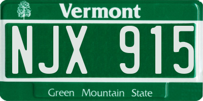 VT license plate NJX915