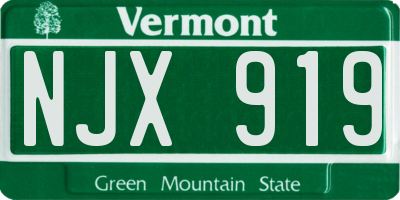 VT license plate NJX919