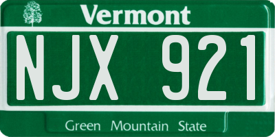 VT license plate NJX921