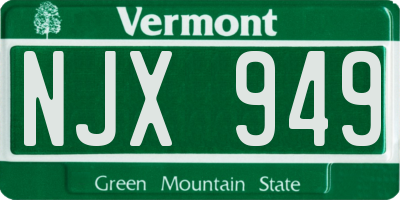 VT license plate NJX949