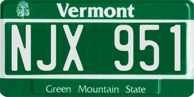 VT license plate NJX951