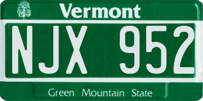 VT license plate NJX952
