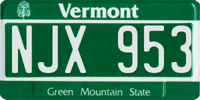 VT license plate NJX953