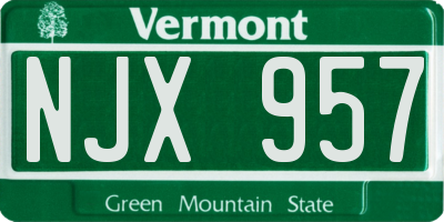 VT license plate NJX957