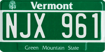 VT license plate NJX961