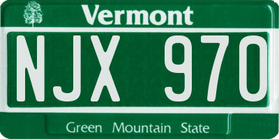 VT license plate NJX970
